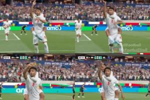 伊朗前锋莫赫比进球后对看台做出开枪动作，在外网引发巨大争议